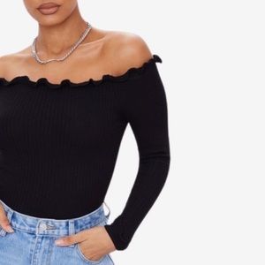 Ribbed off the Shoulder Crop Top